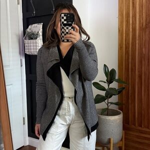 Kokun Wool Cashmere Open Front Sweater Lagenlook Cardigan. Size M